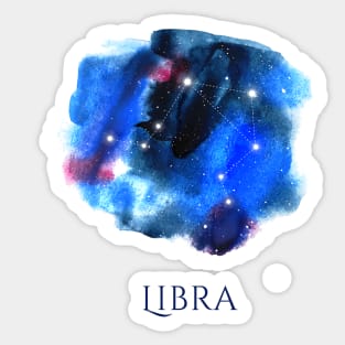 Libra Zodiac Sign - Watercolor Star Constellation Sticker